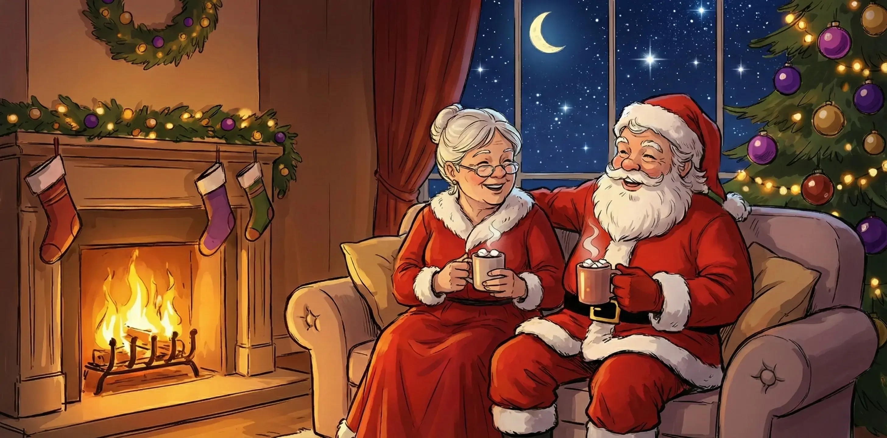 Santa Claus celebrating - you've helped him prepare for Christmas!
